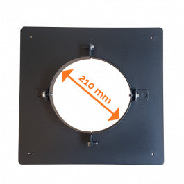 DINAK DW black vloersteun dubbelwandig rookkanaal Ø150mm