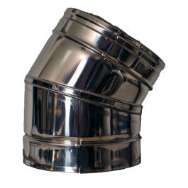 DINAK DW bocht 15 graden dubbelwandig rookkanaal Ø130mm