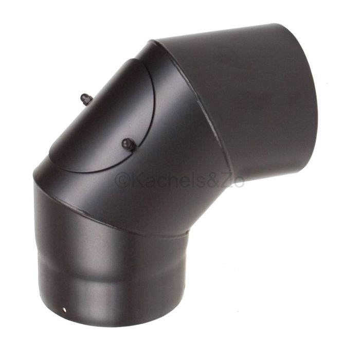 Kachelpijp enkelwandig bocht 90 graden met luik Ø150mm