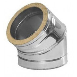 DINAK DW bocht 45 graden dubbelwandig rookkanaal Ø150mm