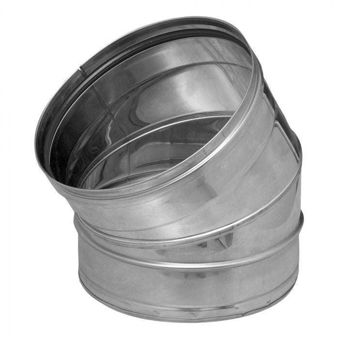 RVS enkelwandig rookkanaal DINAK bocht 30 graden Ø150mm