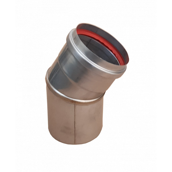 RVS pelletpijp enkelwandig bocht 30 graden Ø80mm