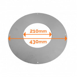 DINAK DW wand/plafondrozet PLAT dubbelwandig rookkanaal Ø150mm